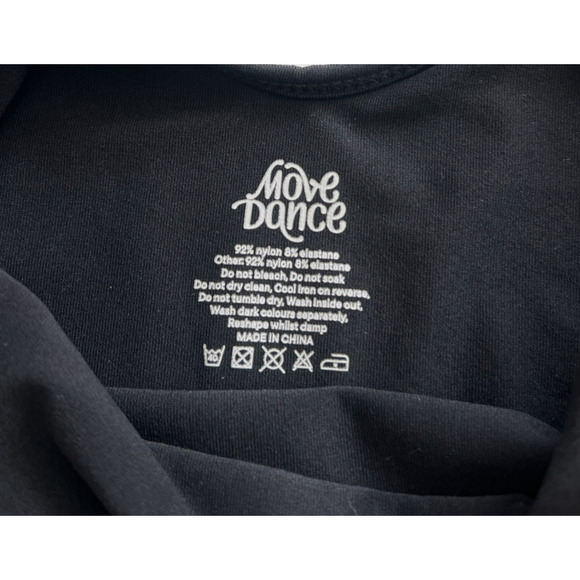 Move Dance Asymmetrical Dress Womens Small Black High Neck Slit Leotard Lyrical - Picture 3 of 9